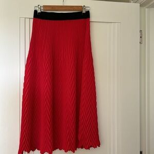 Maje Herringbone pleated skirt